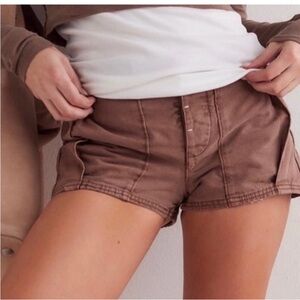 Free People All Yours Micro Shorts Brown Size 2